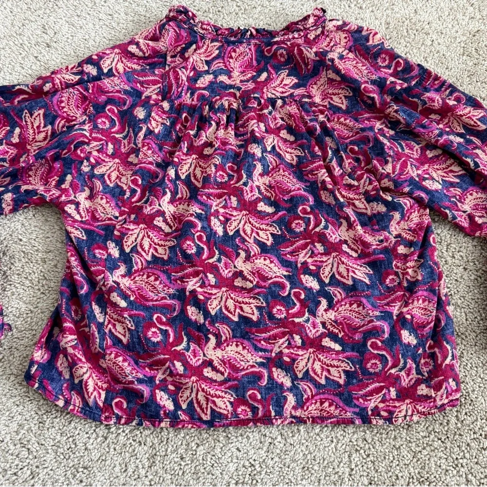 Anthro Pilcro Lucille Peasant Blouse XS Boho Flowy Top